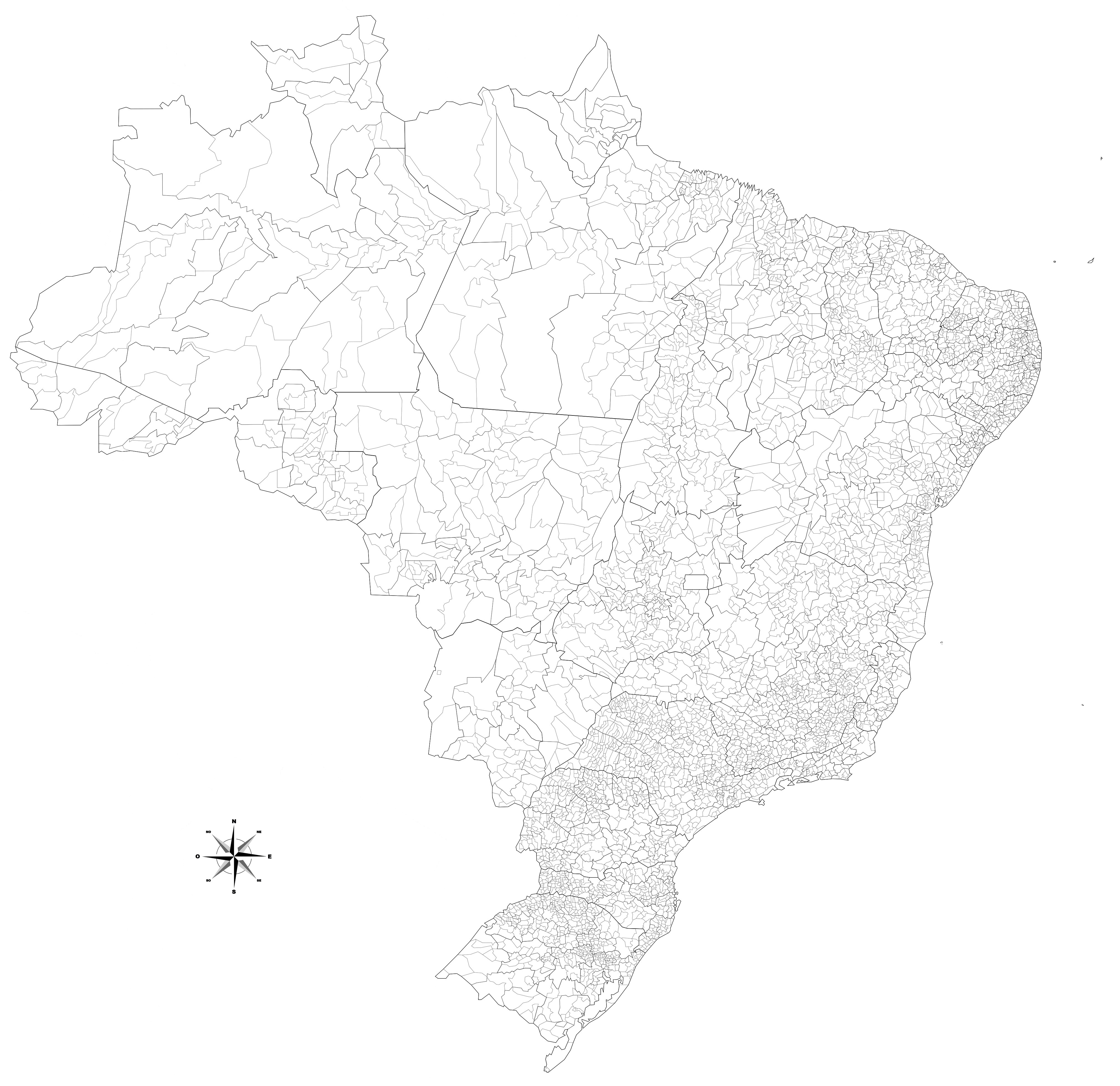 Mapa com todos os municípios do Brasil